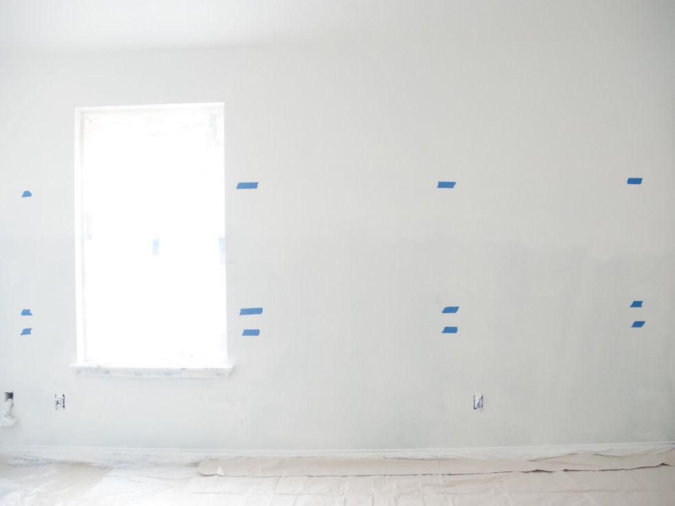 Next, I measured and marked where I wanted each color to begin and end. I left about 6 inches in between each color section so that I could blend in that area.