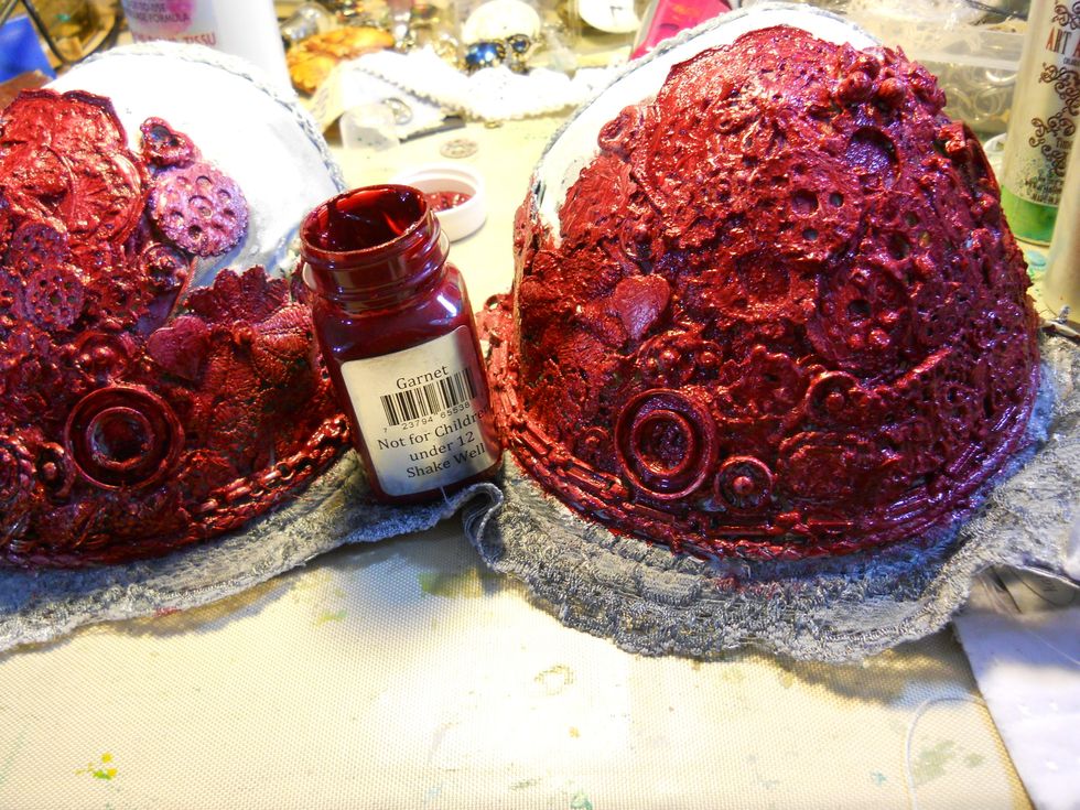 next, I painted it with AA Gemstones "Garnet".