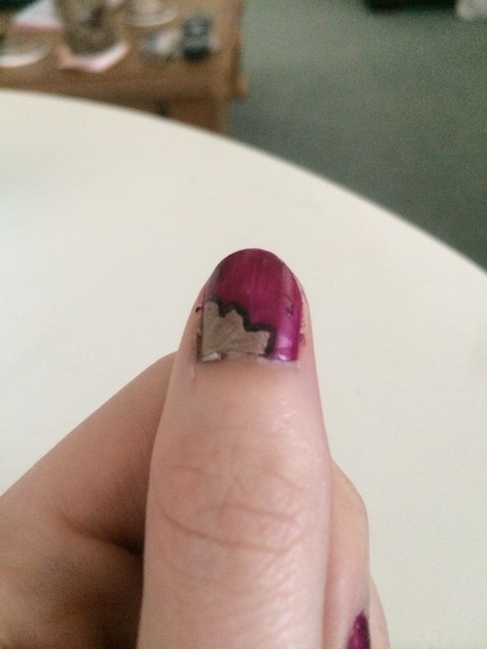 Next I used the black nail art pen to draw around the outline of the gold.