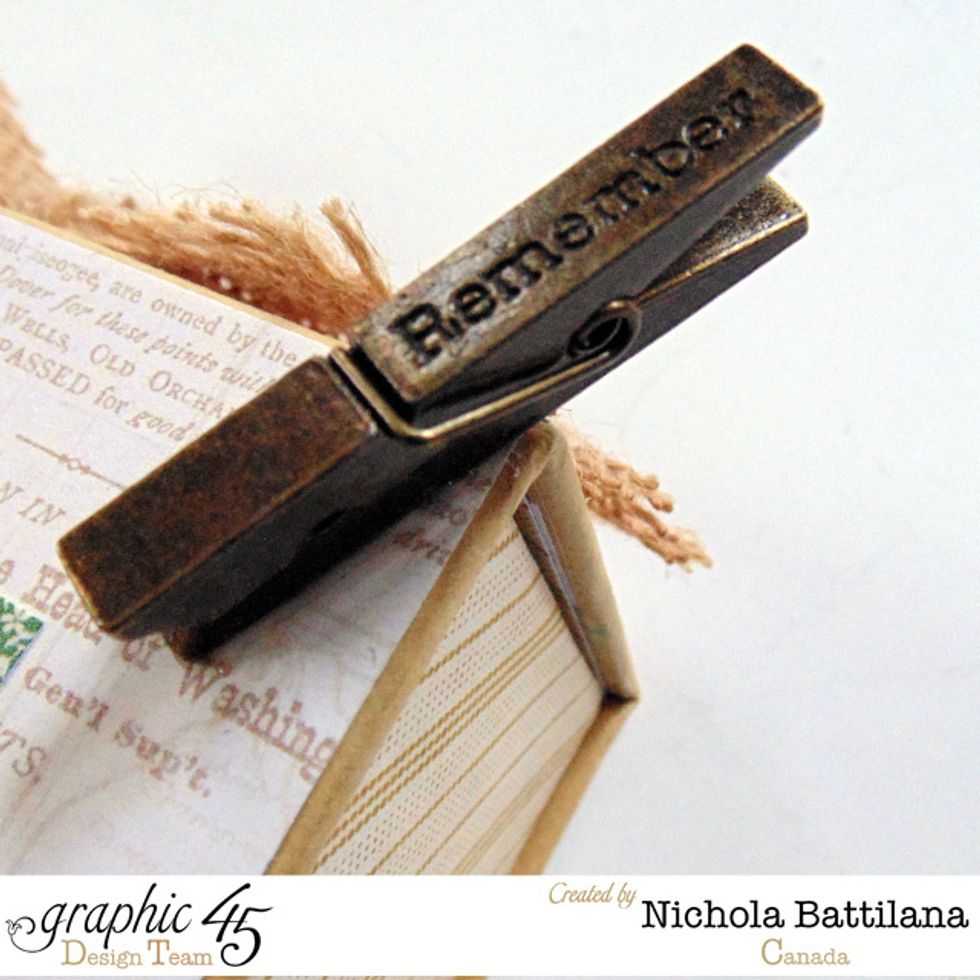 Next I've added G45 Metal Clothespins to the corners. These will hold my monthly calendar sheets in place.