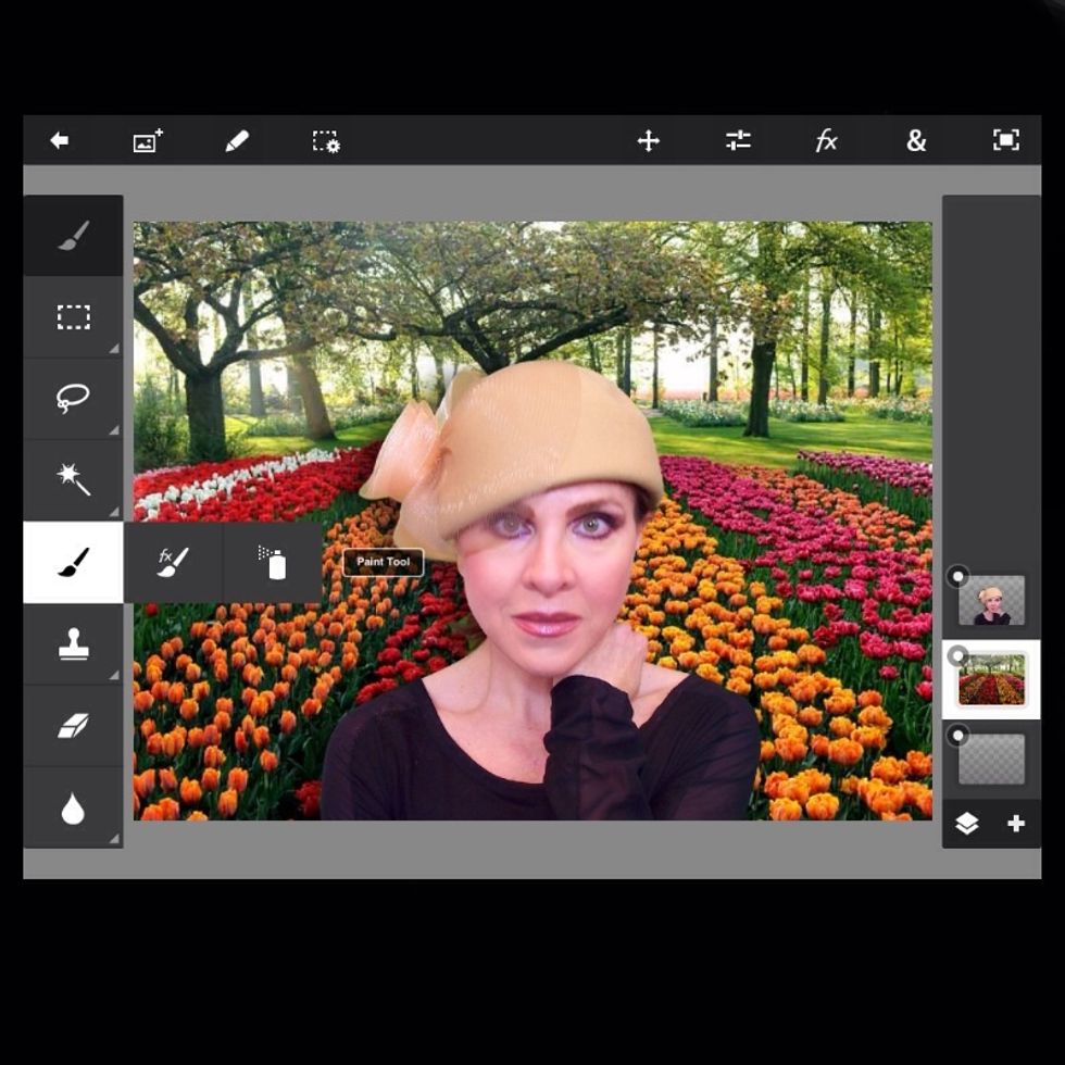 Next, I want to apply a filter. Choose the paint brush tool and then select the FX brush tool. This enables you to paint on an effect.