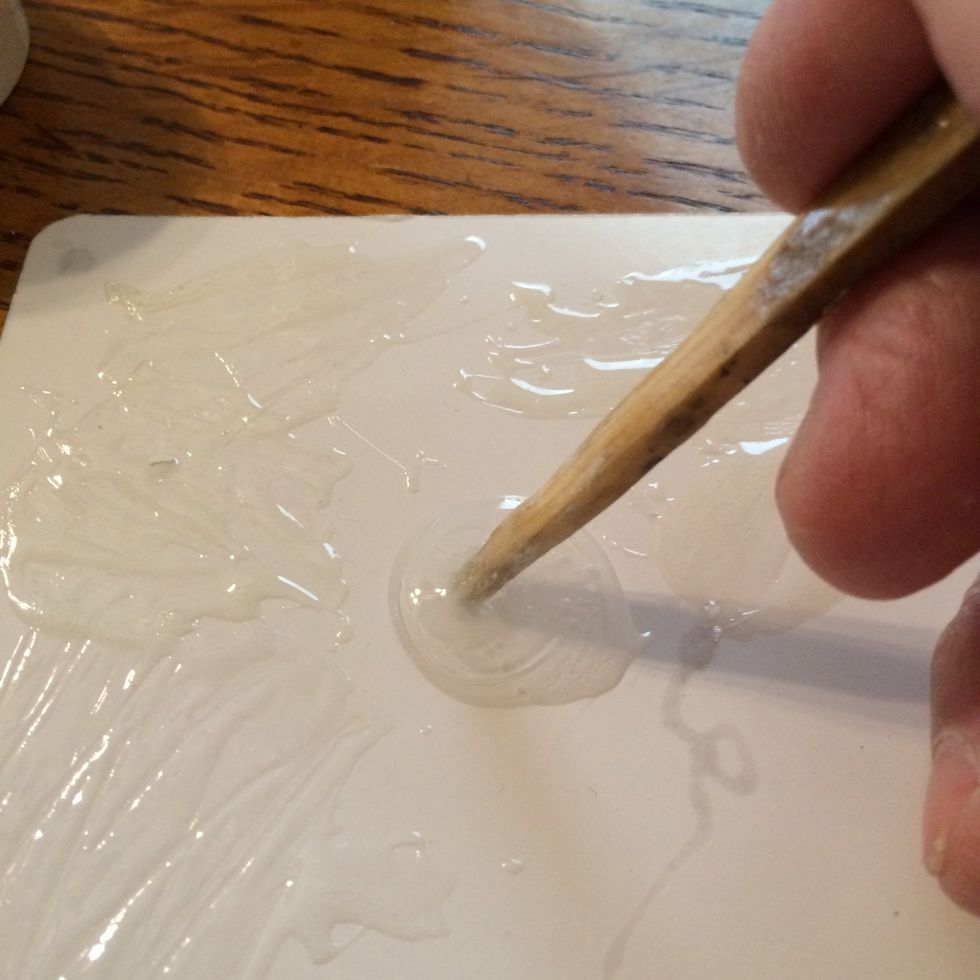 Next, if using epoxy, mix another very modest amount of epoxy glue.