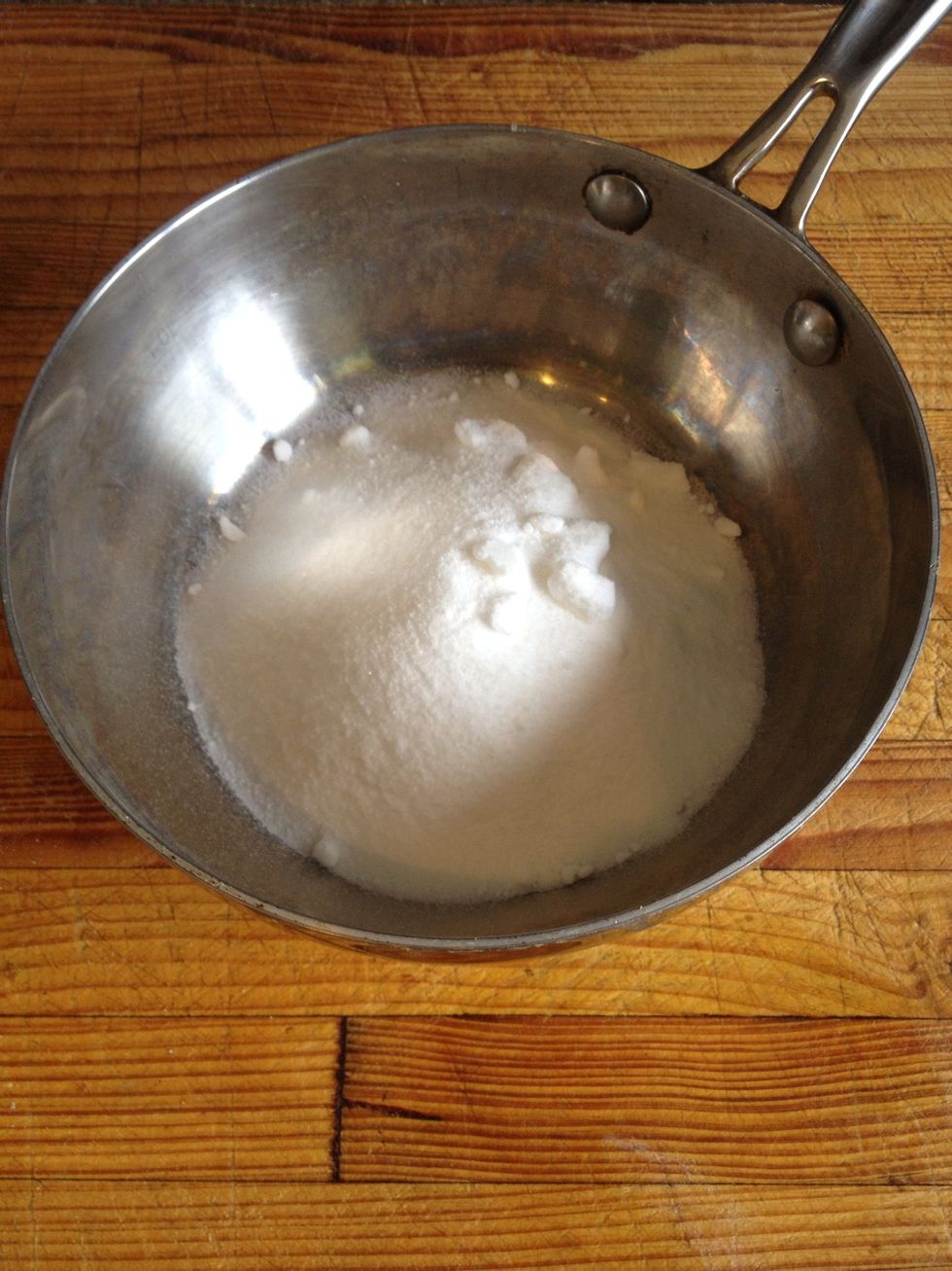 Next in another pan scale your sugar