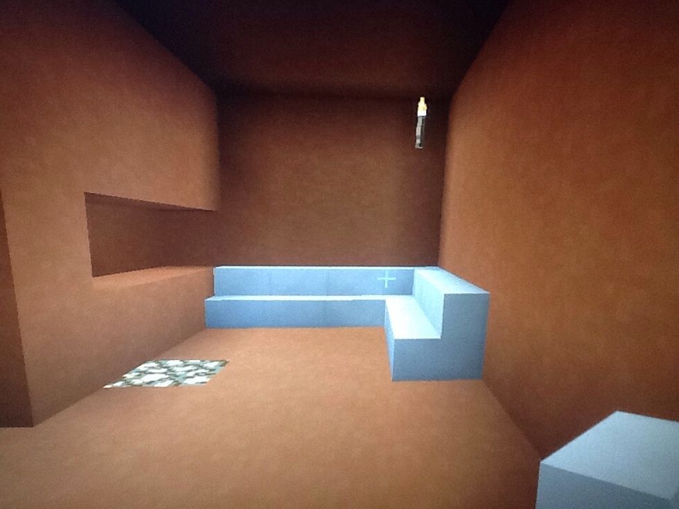 Next in that little section place stairs on the floor.