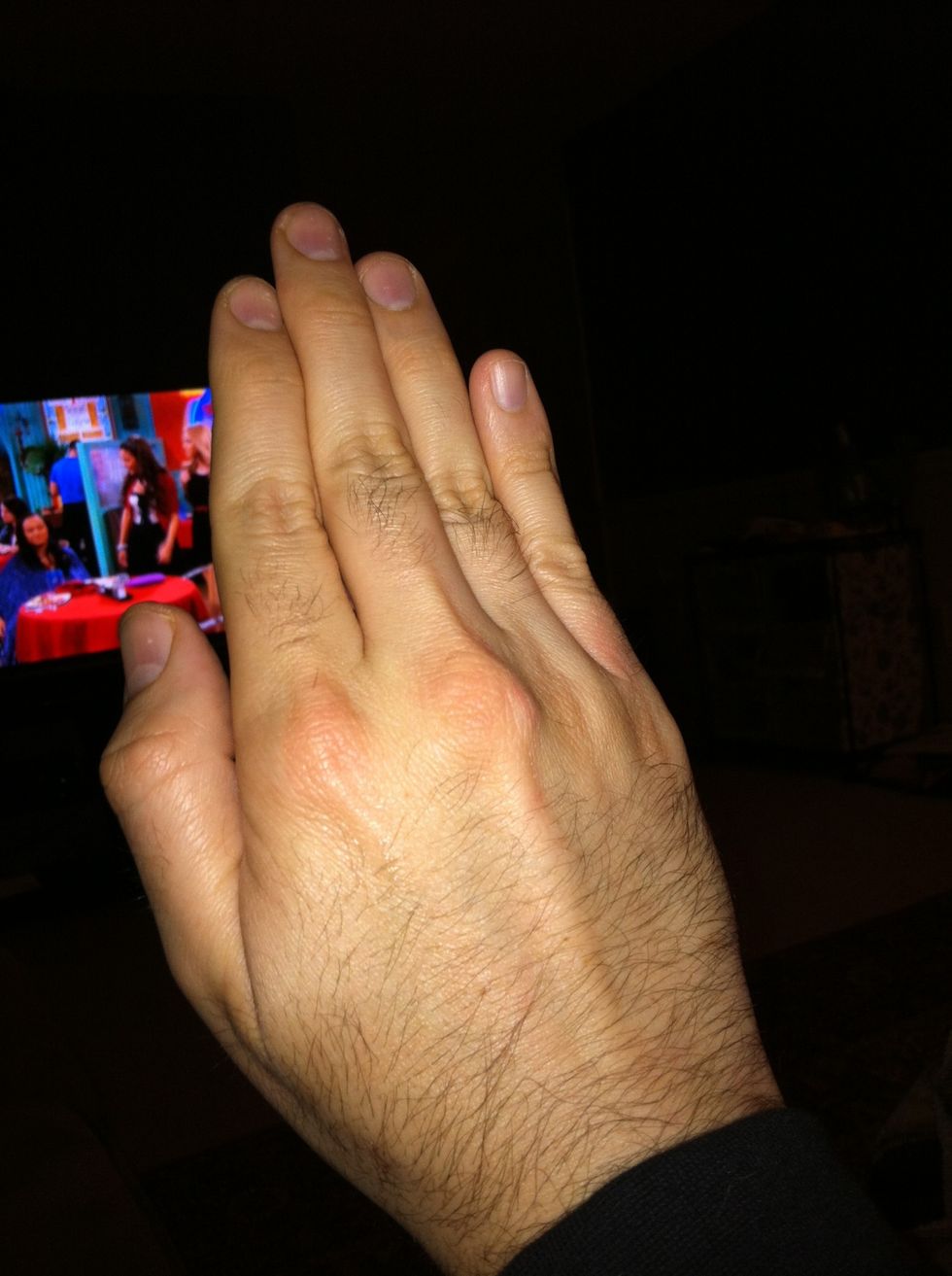 Next it's recommended that you practice keeping your fingers as together and as straight as possible. Before casting the sign, it is advised that all hair be removed from your palms!