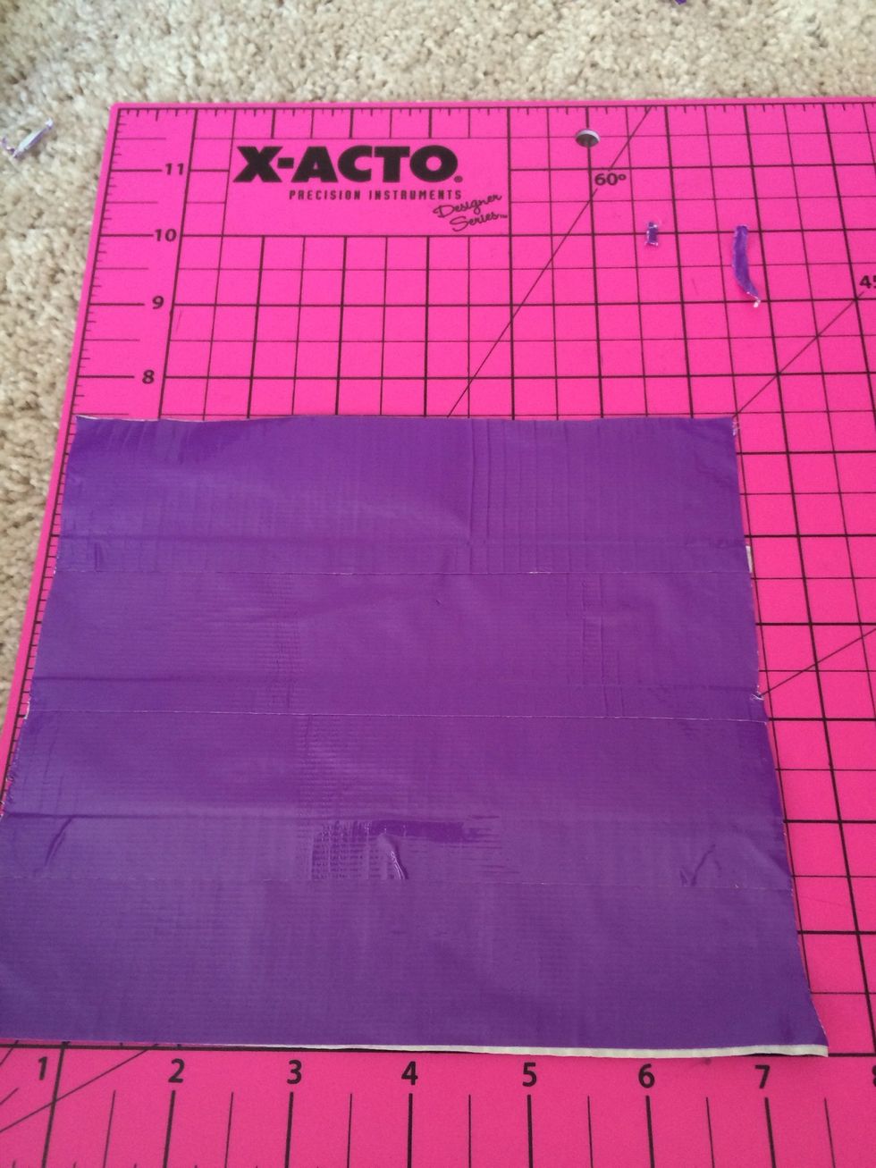 Next lay the four strips you just cut and lay them on the strips facing up. After you lay the first strip down, overlap the other strips.