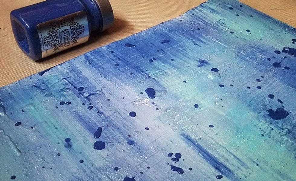 Next layer of blue. Honolulu blue. And some splashes.