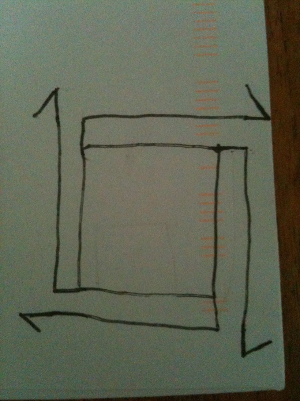 Next make little points off the ends of the lines you just drew.