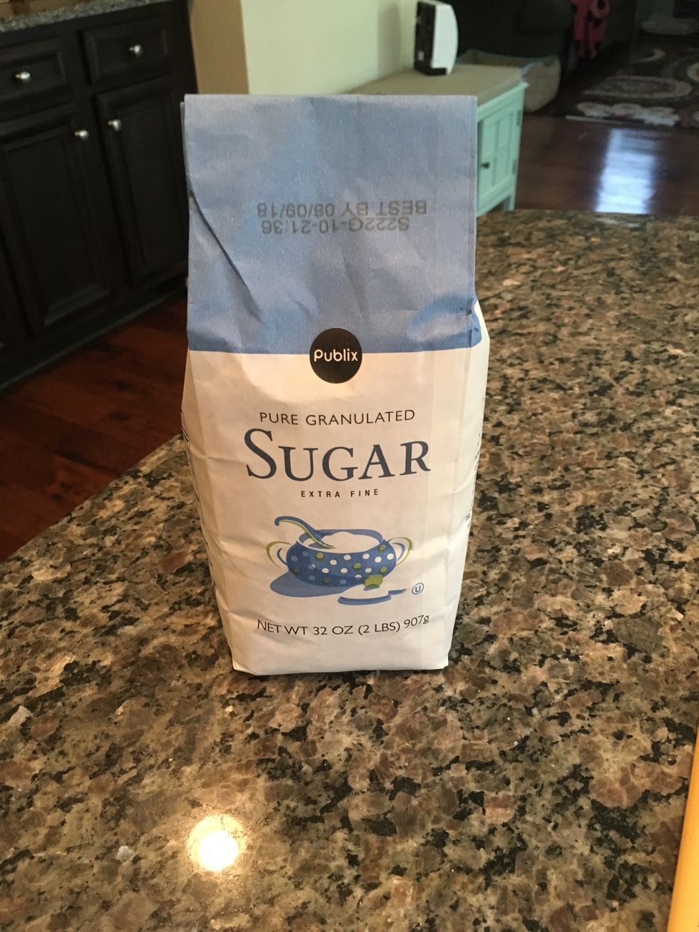 Next, measure out 2 cups of sugar.