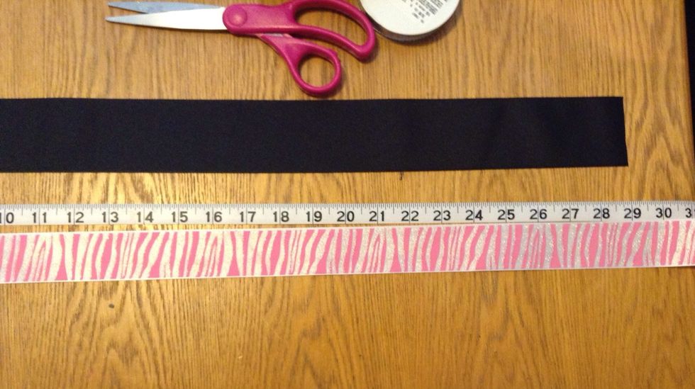 Next measure the smaller ribbon 30 inches as well.