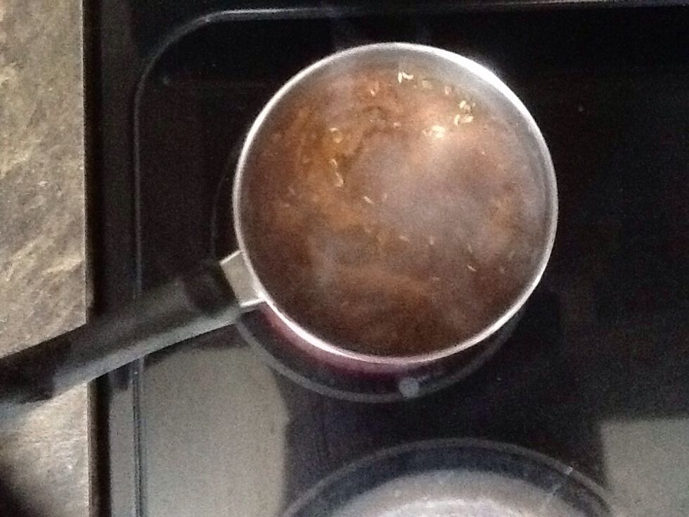 Next mix all of your dry ingredients with the water and wait for it to boil