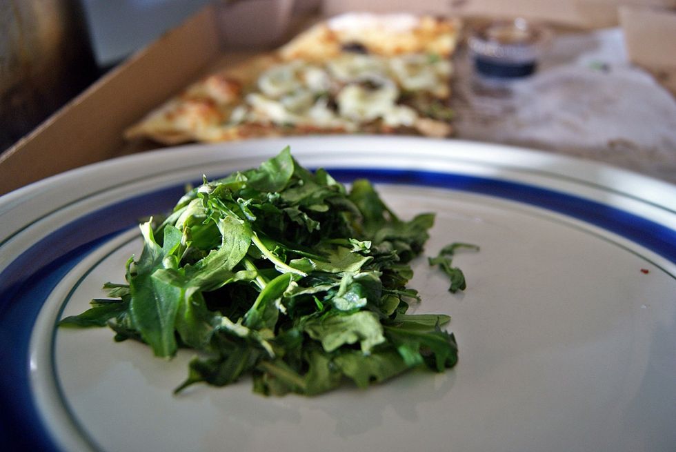 Next morning, take the slices out and remove green stuff from slices. Don't care if it's wilted. Soon it won't matter.
