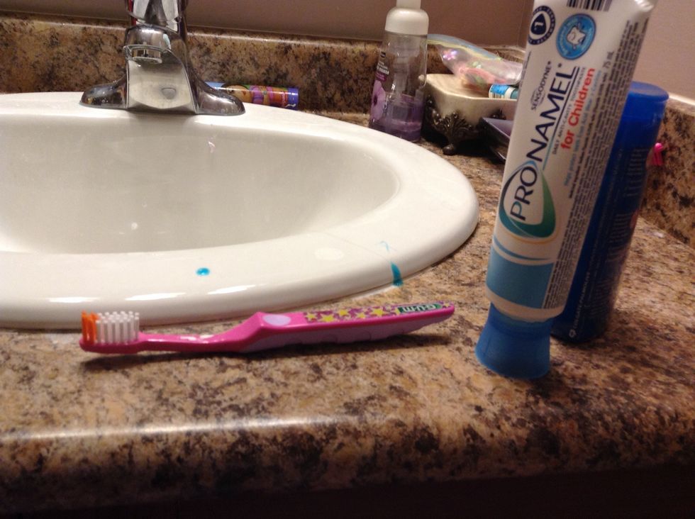 Next, open your tooth pest  led  and squrt it on the tooth brush