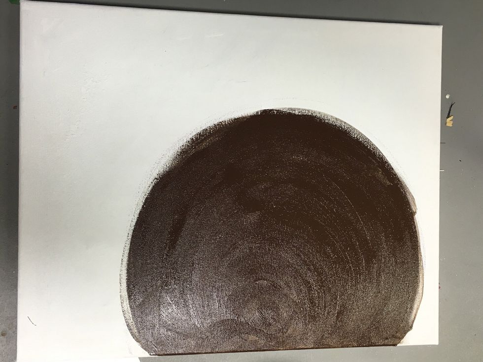 Next, Paint the Circle brown.