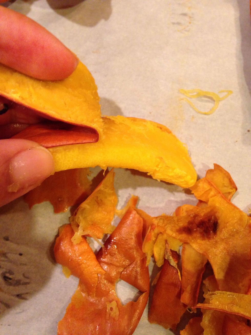 Next, peel off the skins. You may or may not need a knife of some sort for this. I was able to just peel them.