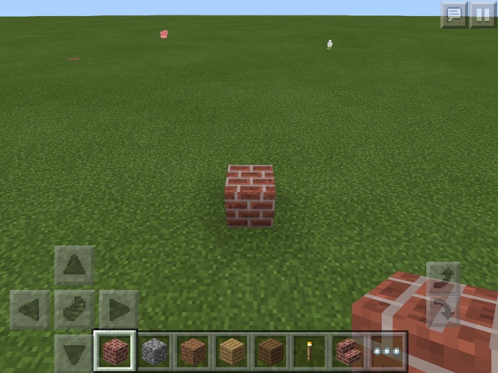Next, place a block in the area. I chose bricks, but you can choose any block.