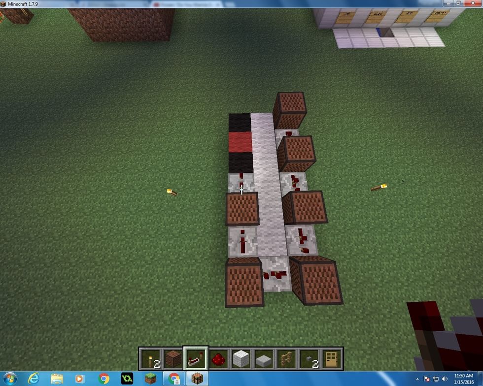 Next place another Repeater and bring that to 2 ticks (Right click once).