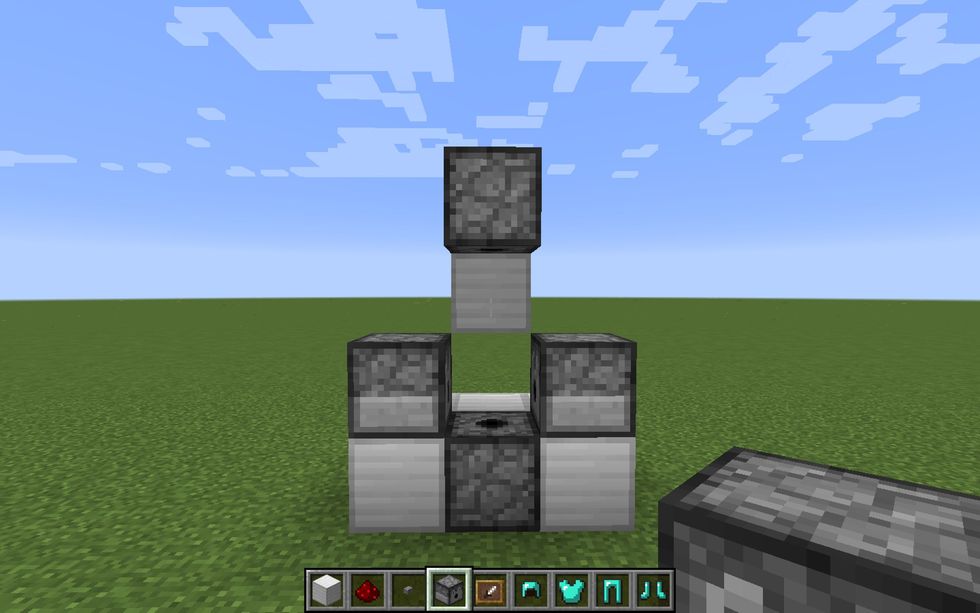 Next, place dispensers on the top, sides, and bottom and have them all facing to the center.
