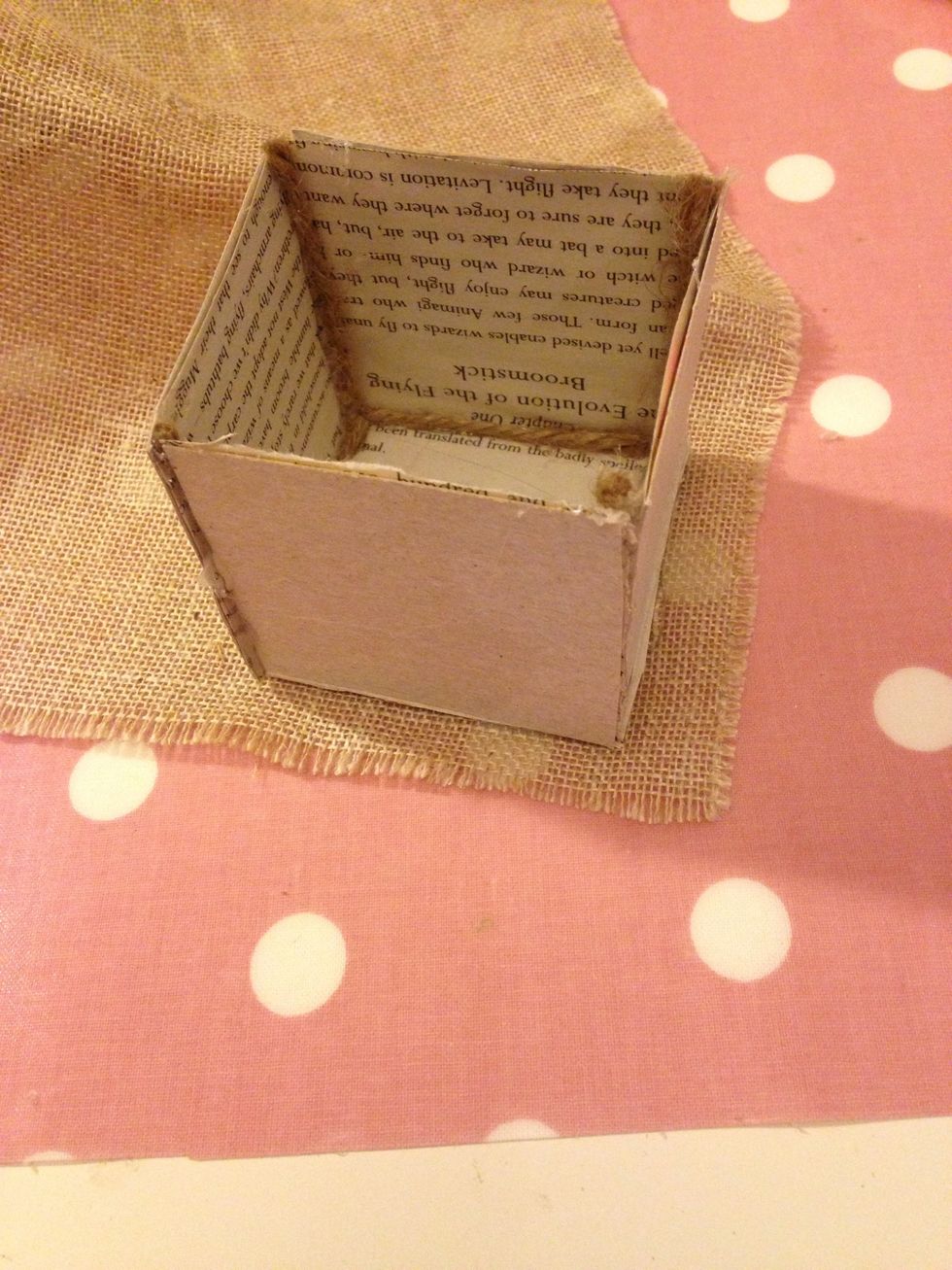 Next Place down sides of box onto your chosen material, cut around it, then move on to next side