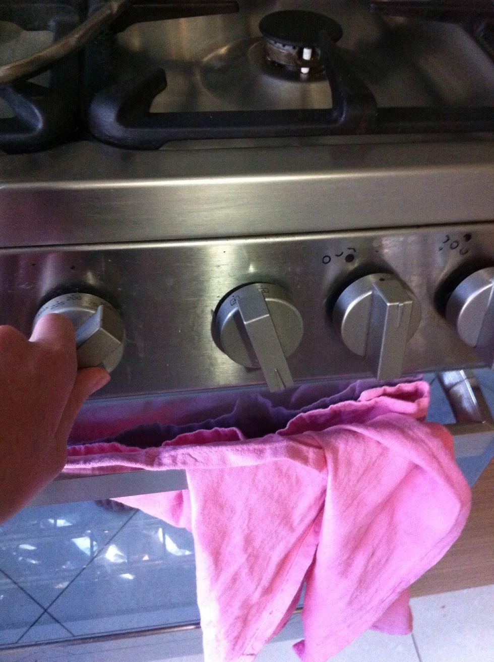 Next preheat oven to 200 degrees.
