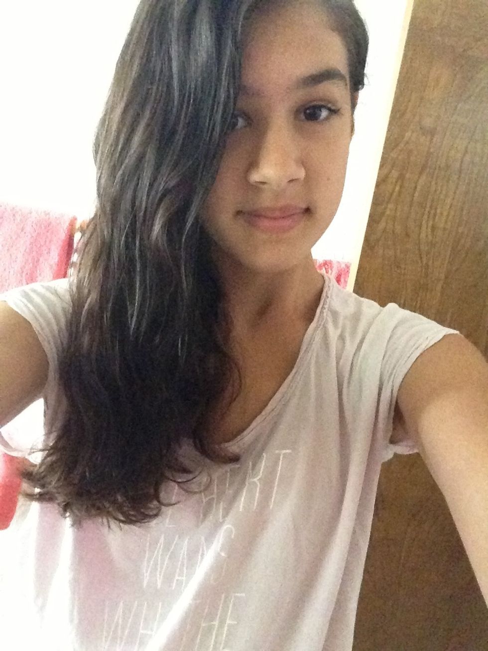 Next put all your hair to one side.