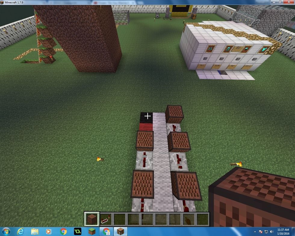 Next put another Note Block and right click it 20 times.