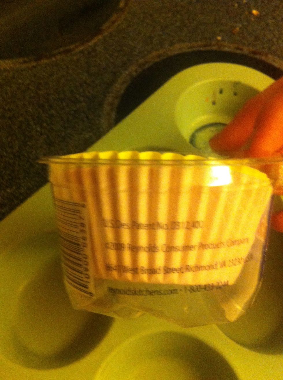 Next put cupcake paper cover in the cupcake pan.