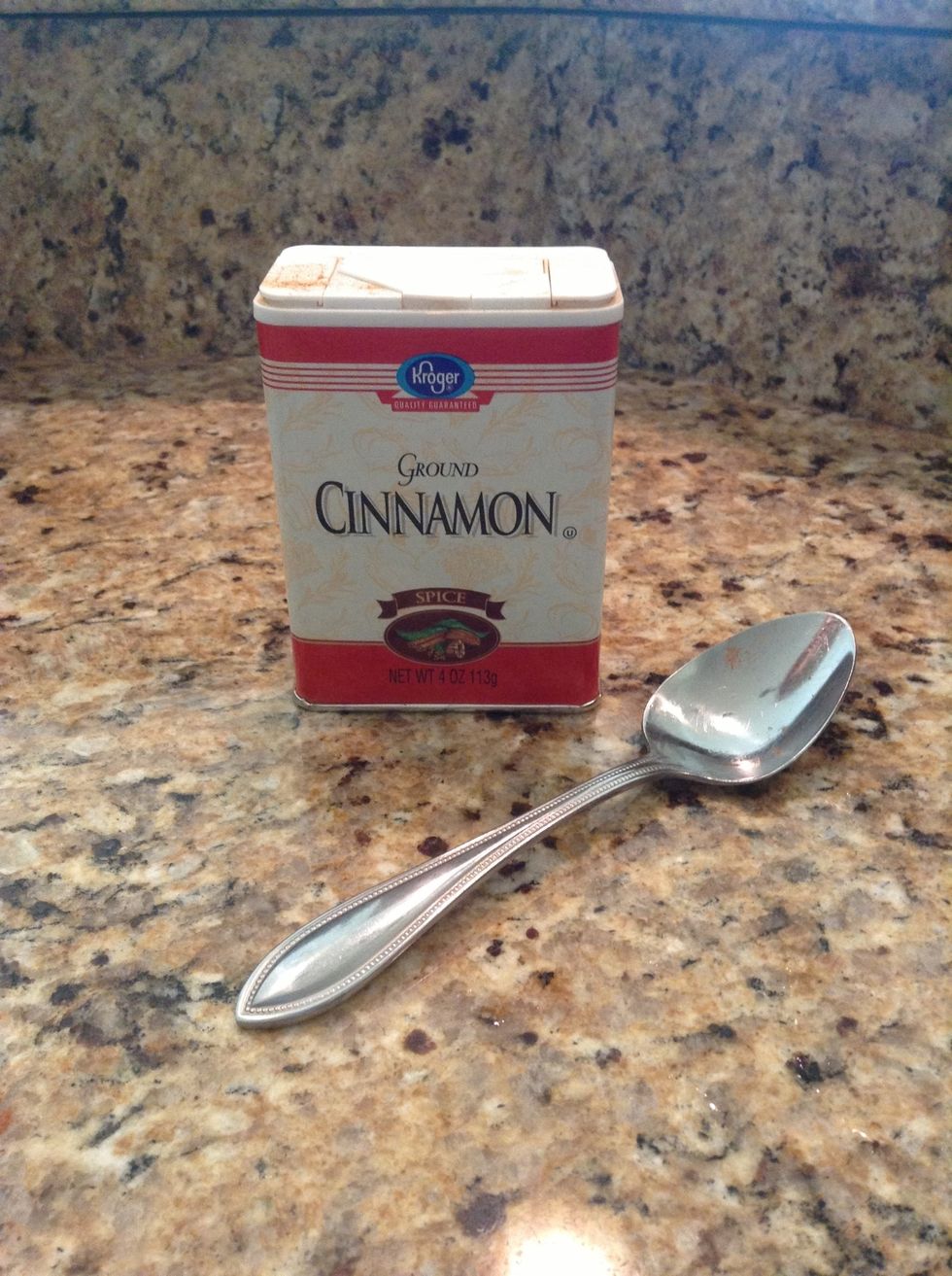 Next, put one tablespoon of cinnamon in with the honey.