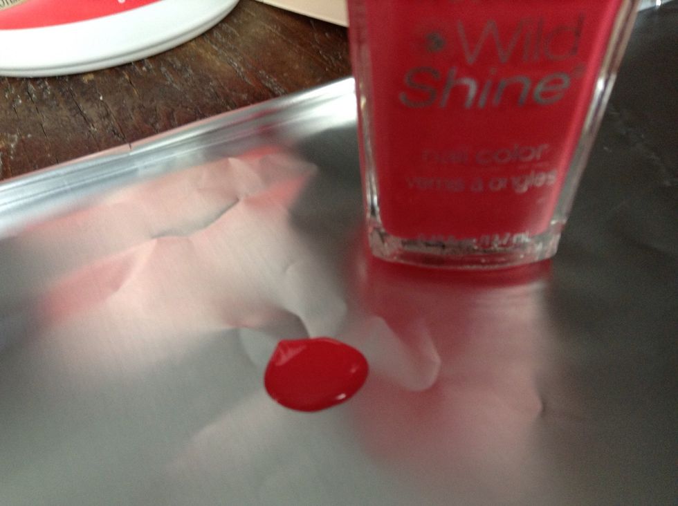 Next, put some pink on the foil...