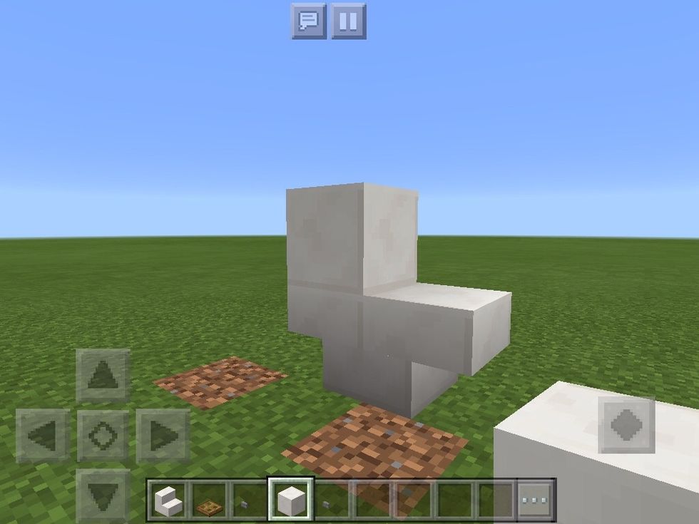 Next put your block of quarts on the back after that it should form the toilet shape
