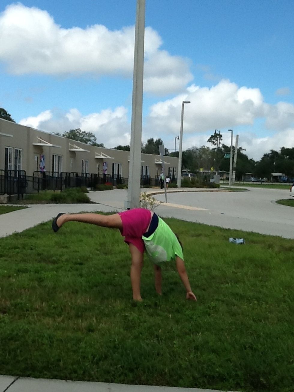 Next, put your hands down and your back leg up.