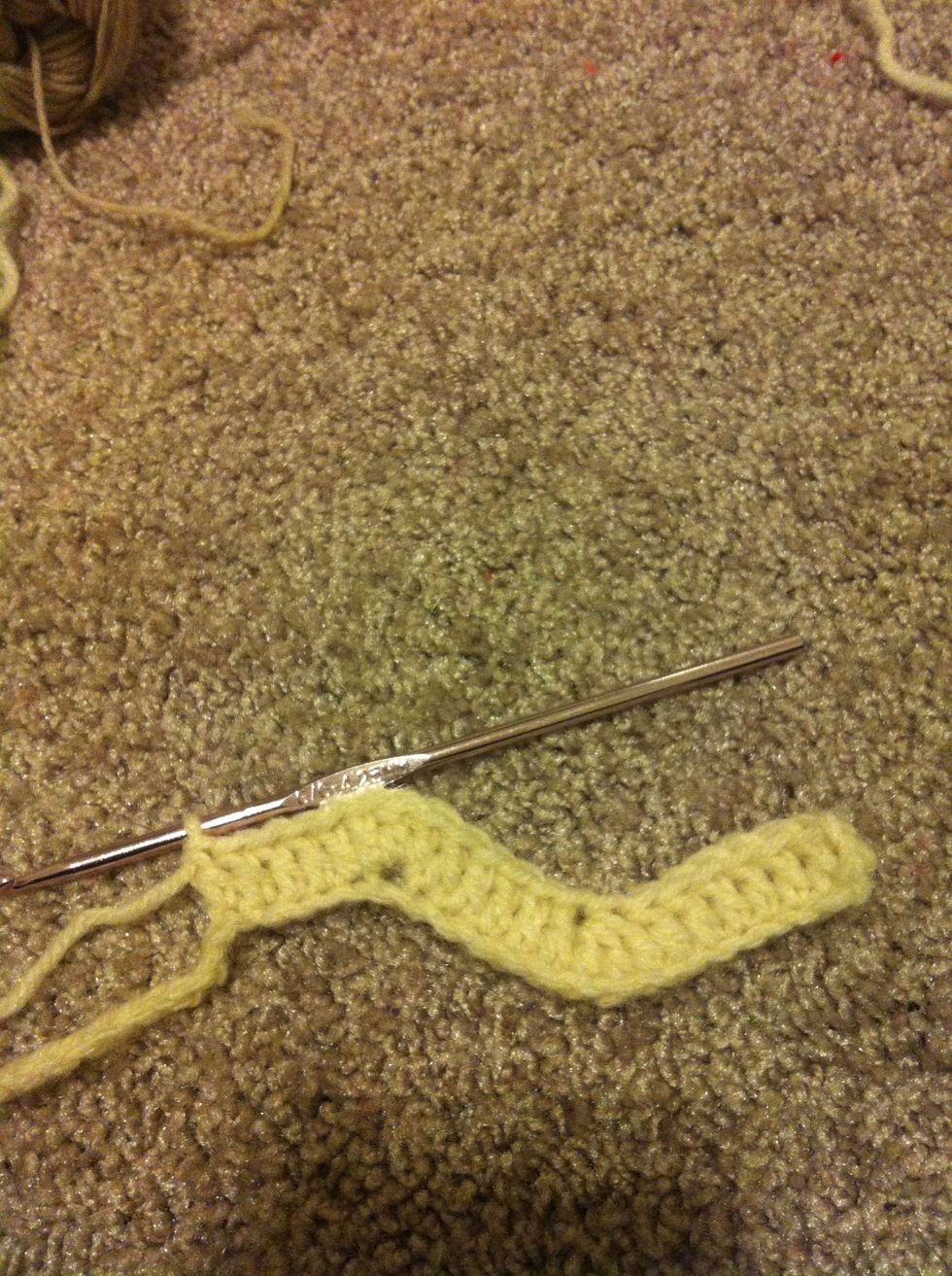 next repeat the double crochet 3 together again in the next 3 chains.