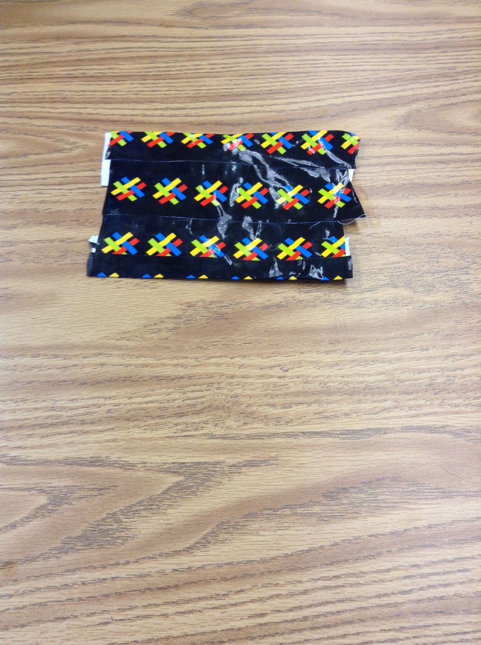 Next, repeat this step 5 more times. Do only the cutting and sticking part, except for when you get to the top.