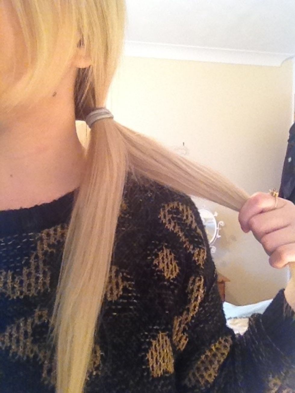 Next section the pony into 2 even halves