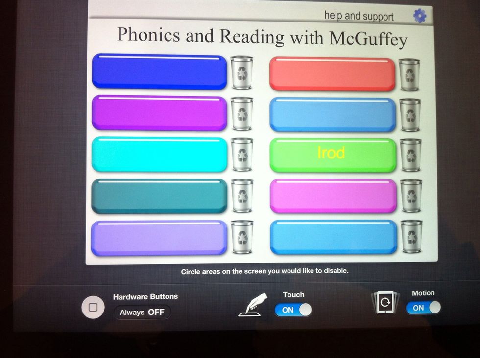 Next, select the app you want the student to work on. Then you tap the home button three times.