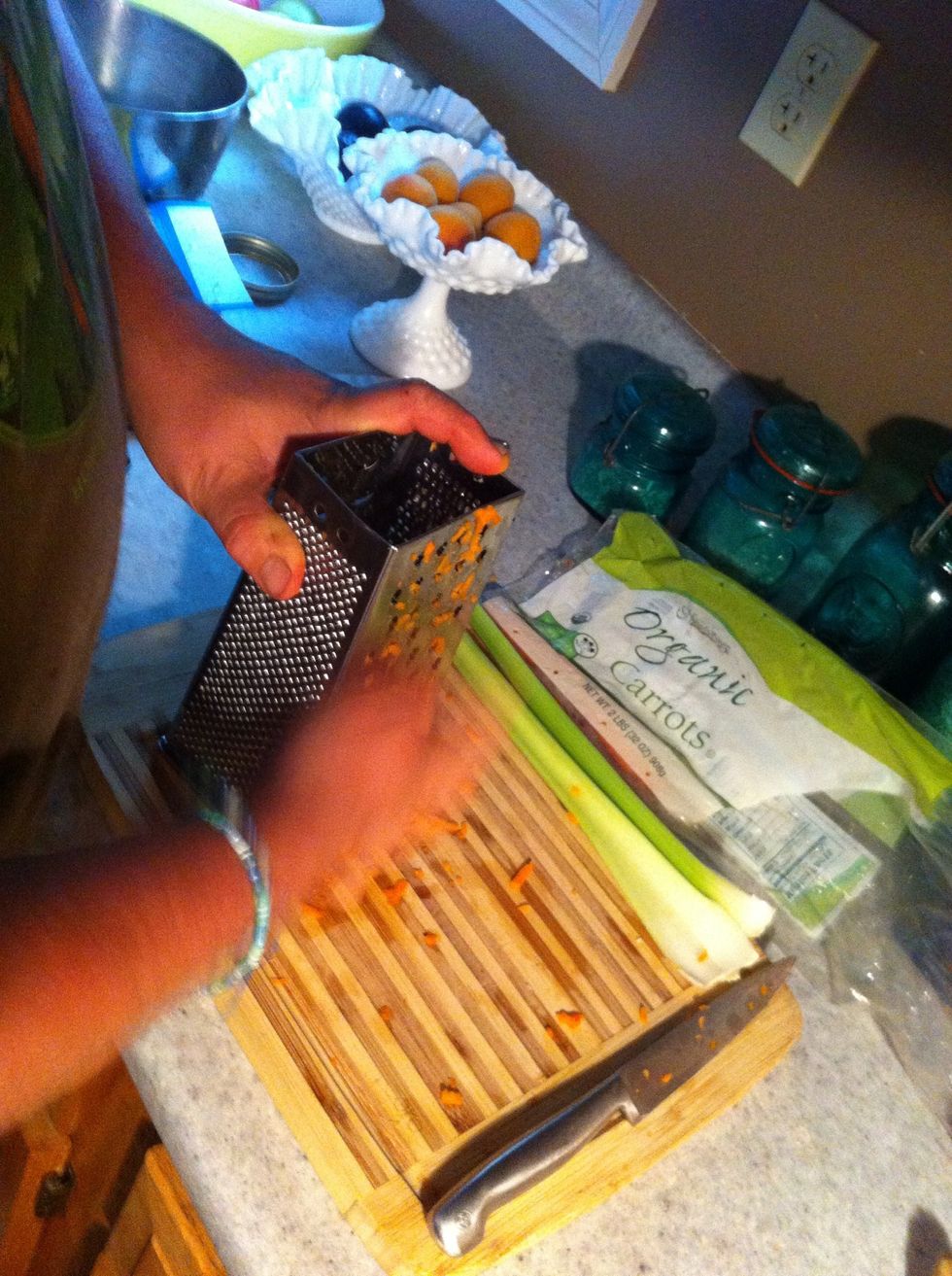 Next shred carrots...