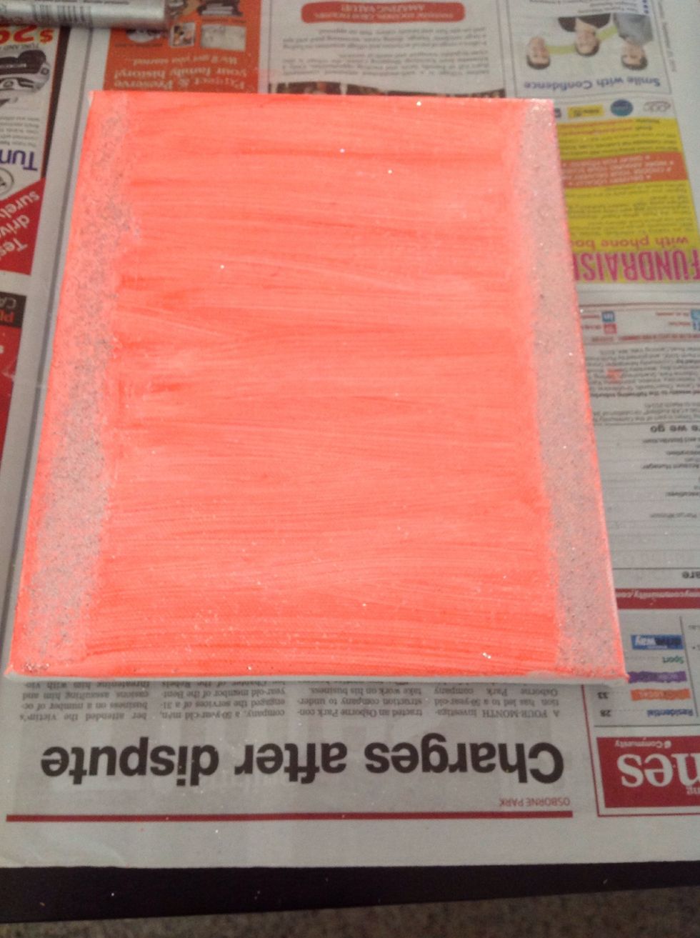 Next simply put some shiny glitter on it to give it a bling. DO NOT WAIT FOR IT TO DRY! Otherwise the glitter won't stick. It might not look very pretty now but it will get there