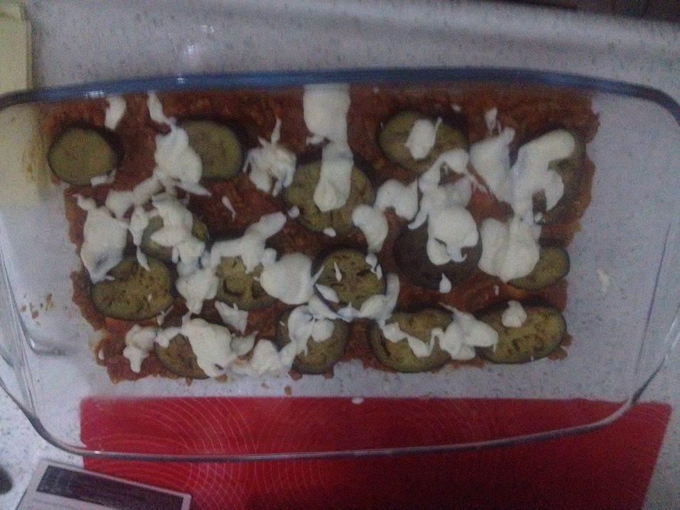 Next some cheese sauce