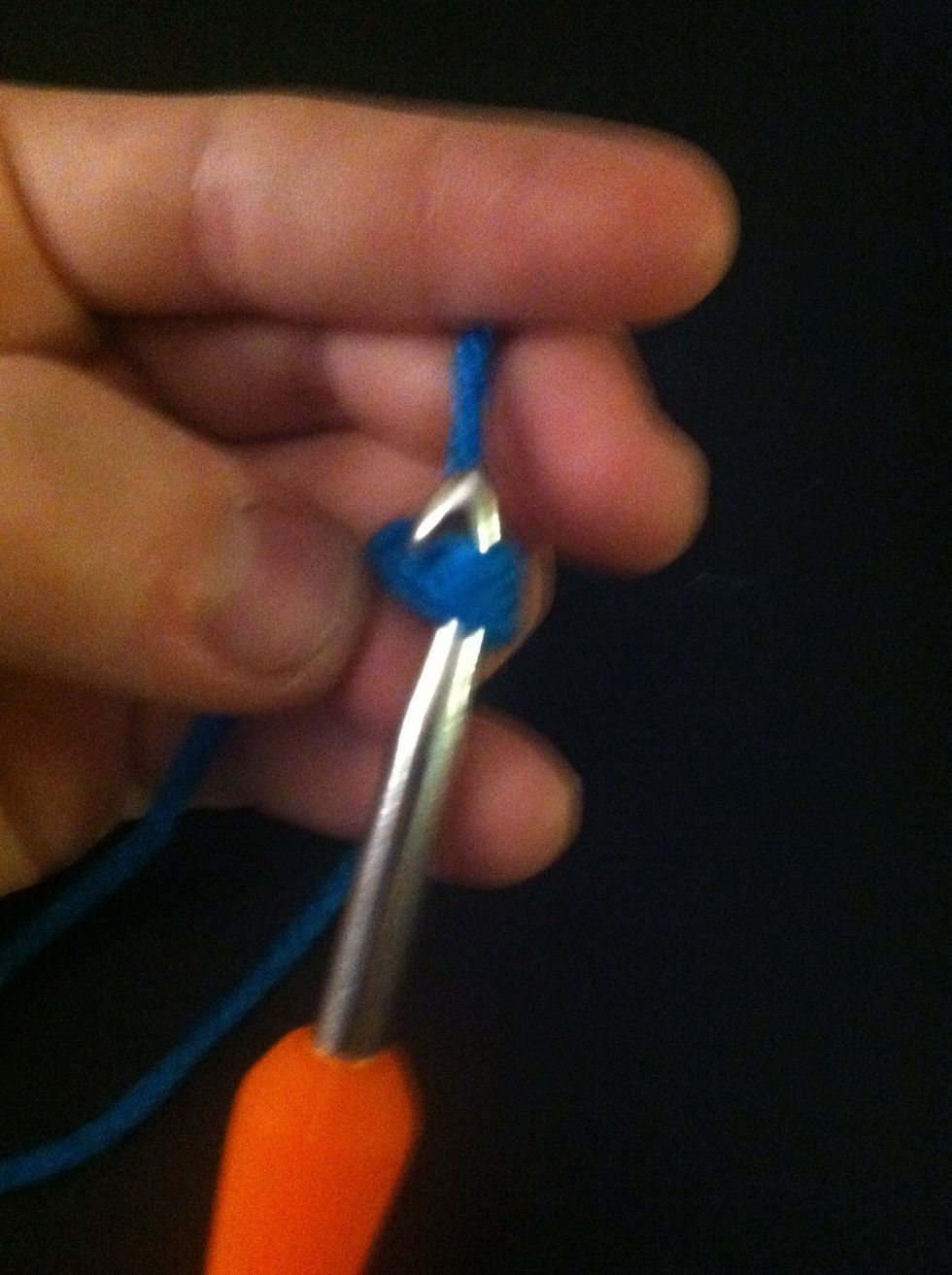 Next start pulling the yarn threw