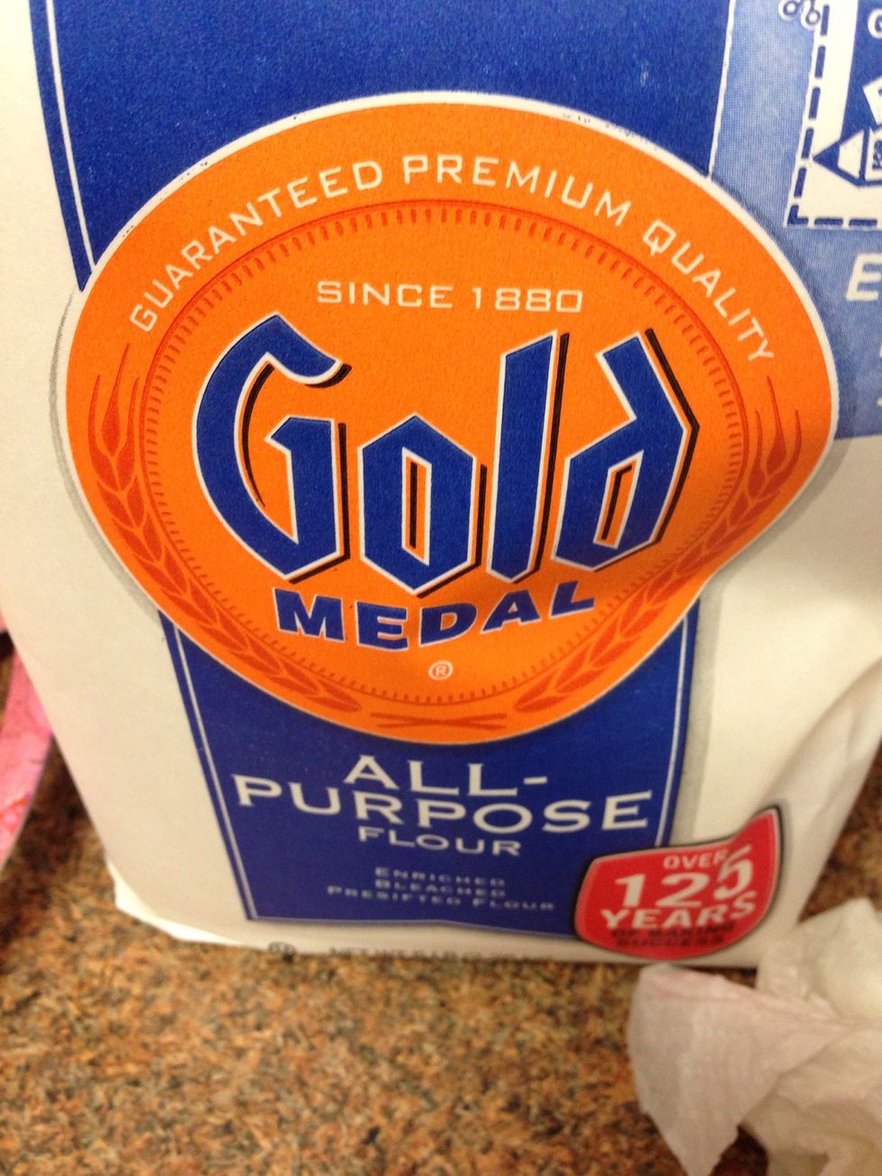 Next step, prepare the dough, mix all purpose flour