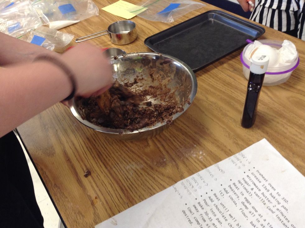 Next, stir all together.