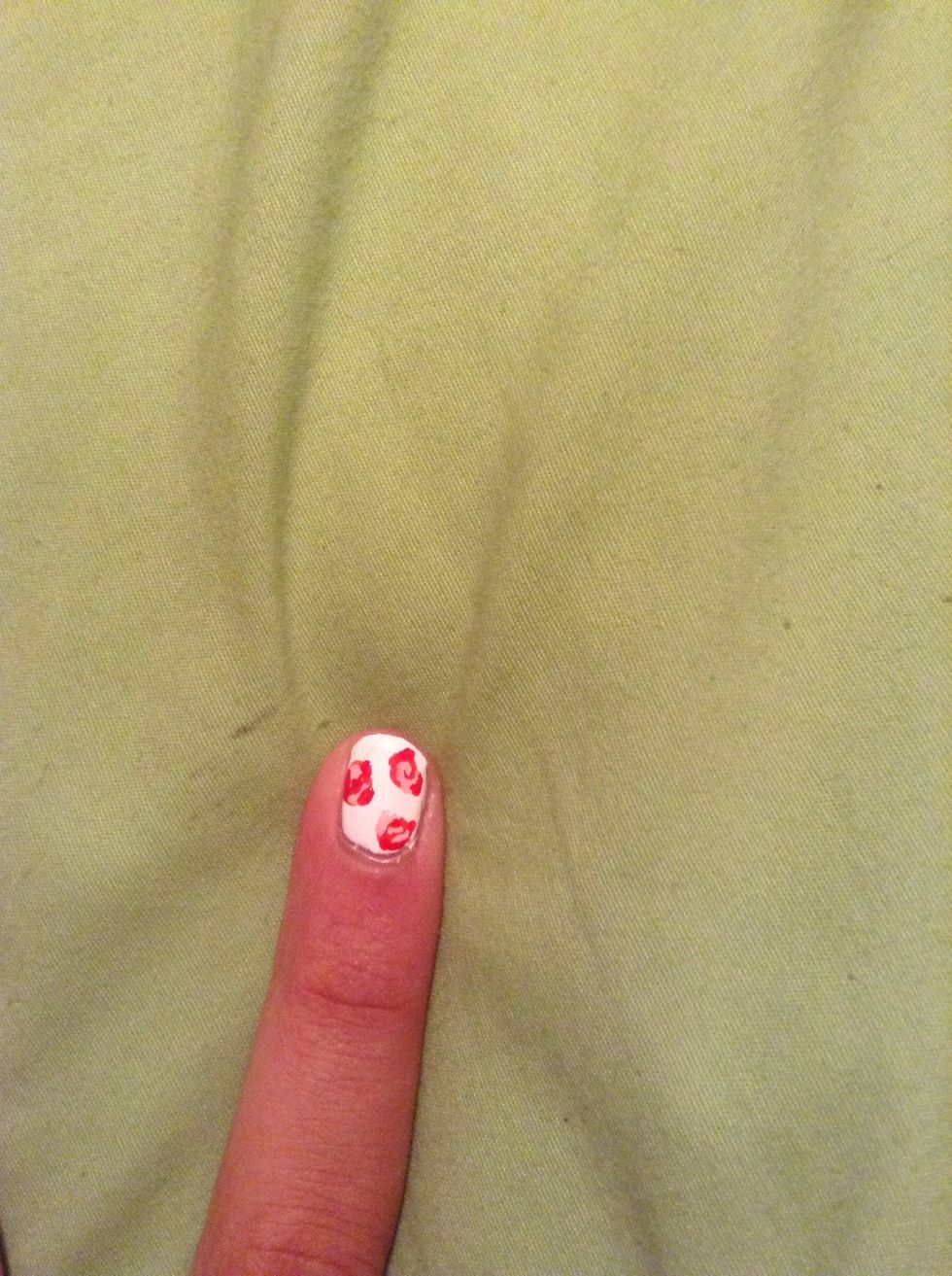 Next, take a red or a darker pink than your first pink dost and do the same thing you did with the lighter pink.