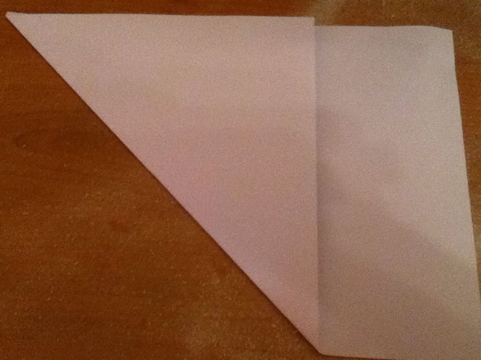 Next take the bottom left corner and fold to make a triangle