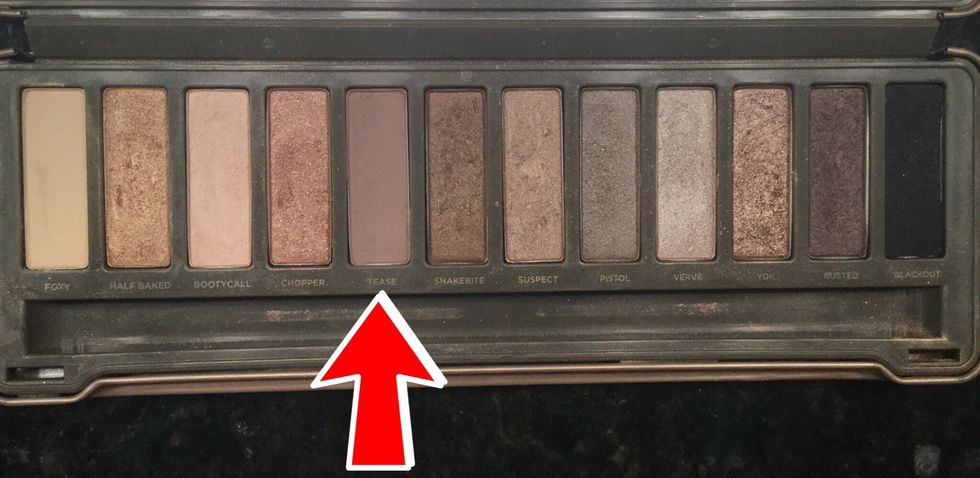 Next, take your blending brush and use the color "tease".