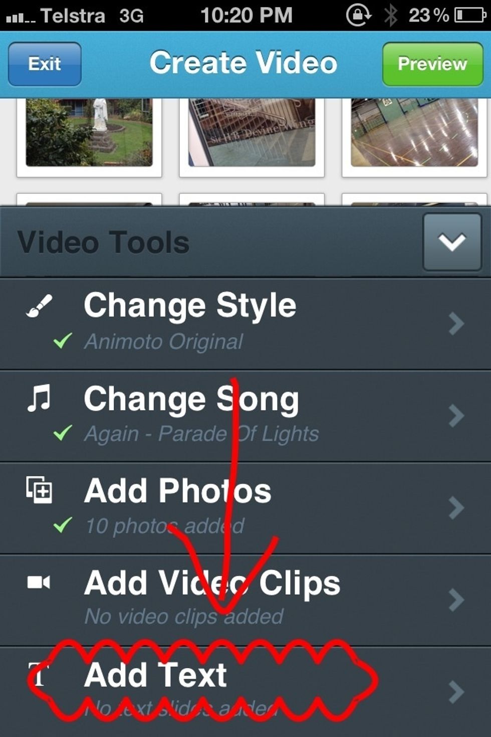Next tap on Add Text.