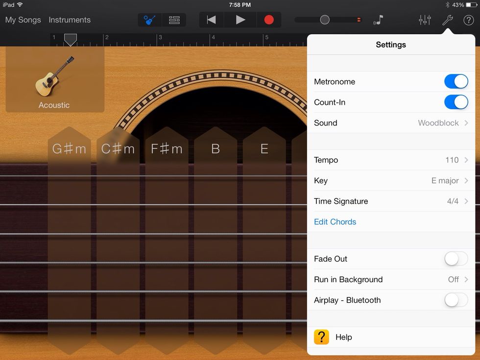 Next, tap on Settings, then tap on Key.