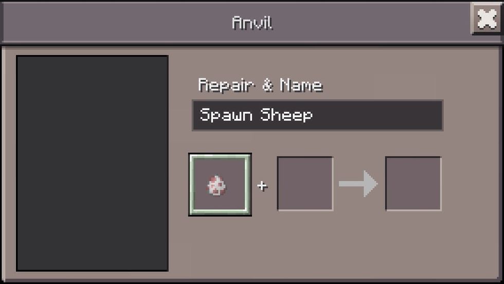 Next tap on the spawn egg then tap on "Spawn Sheep"