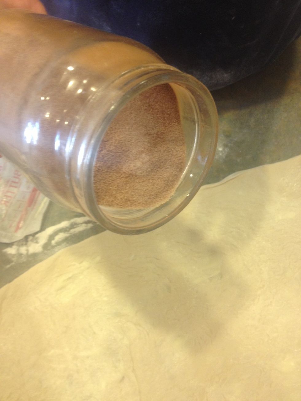 Next the mixed cinnamon sugar!