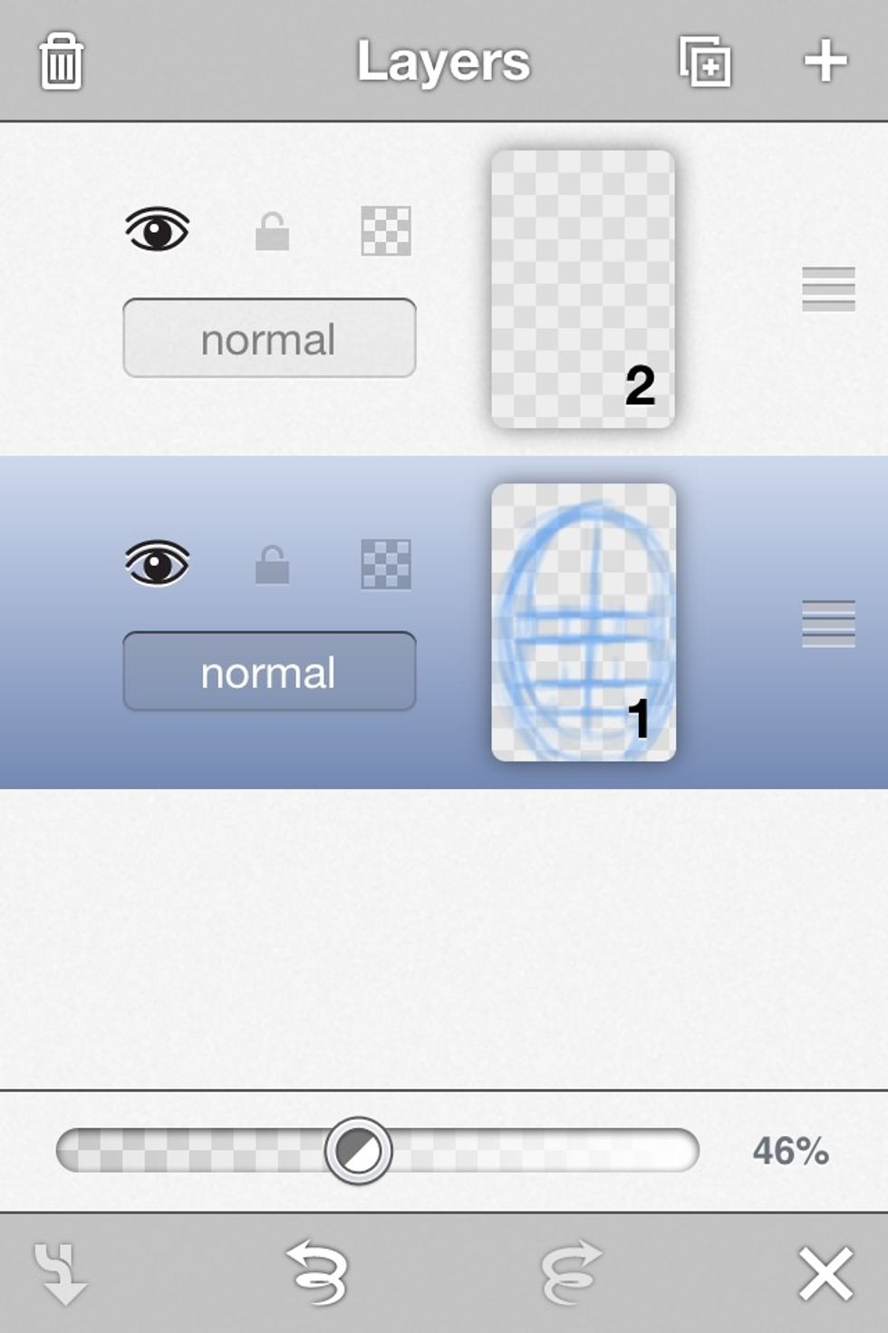 Next the opacity of layer one is toned down.