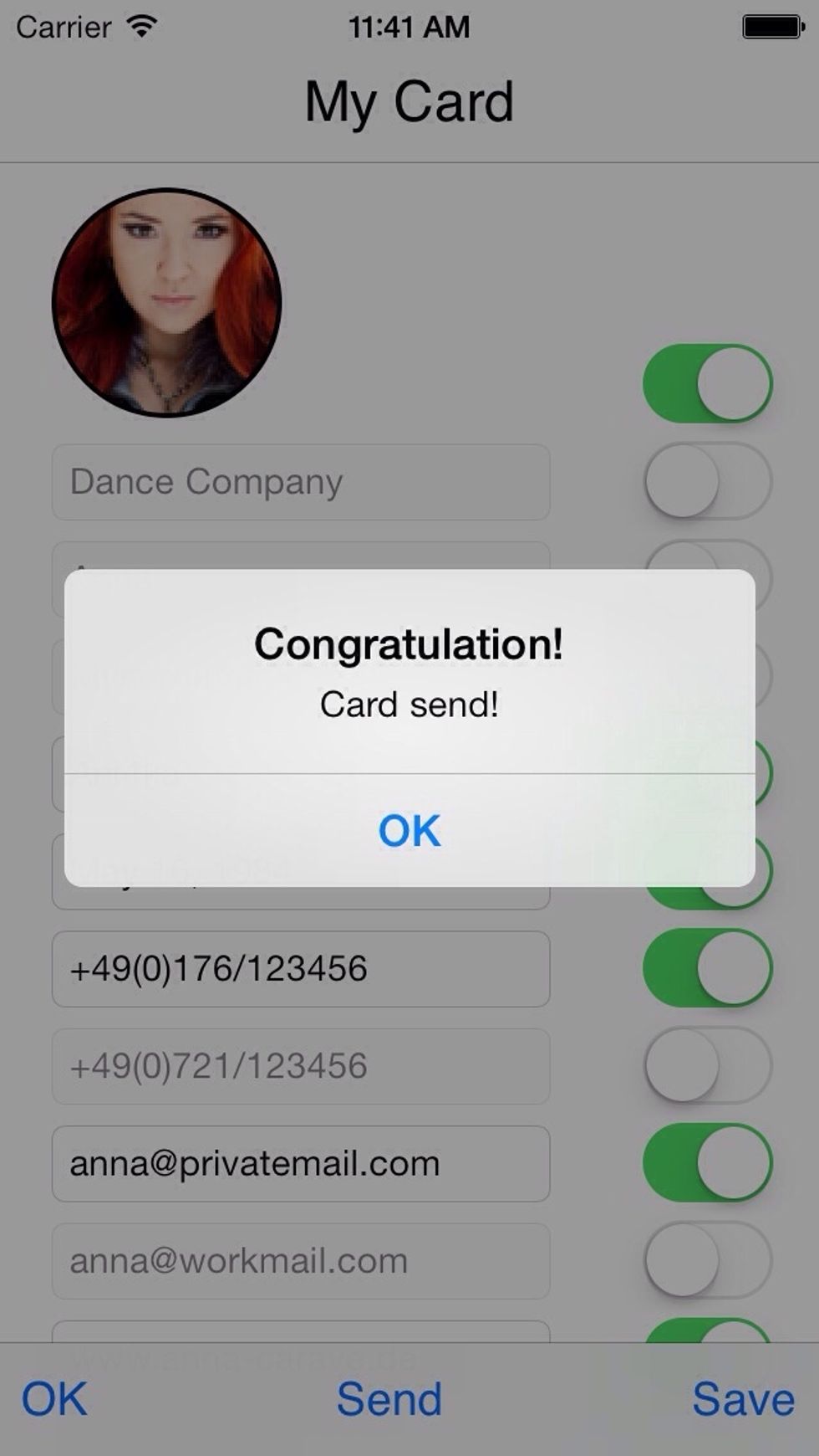 Next time, if somebody want your business-, private or both information, you can do that with a minimum of three clicks.